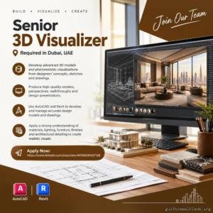 Senior 3D Visualizer Required in Dubai