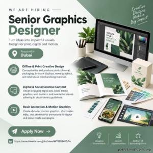 Senior Graphics Designer Required in Dubai
