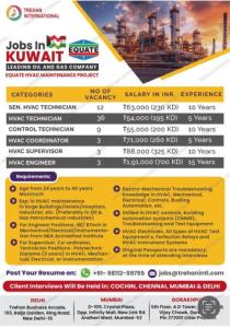 Walk-in Interview for Kuwait - EQUATE HVAC Maintenance Project
