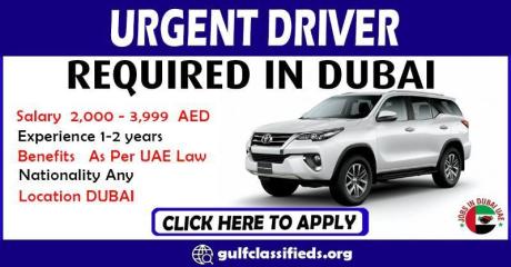 URGENT DRIVER REQUIRED IN DUBAI