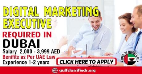 DIGITAL MARKETING EXECUTIVE REQUIRED IN DUBAI