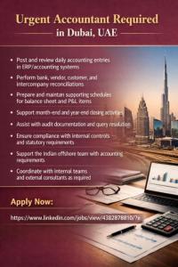Urgent Accountant Required in Dubai