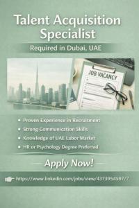 Talent Acquisition Specialist Required in Dubai