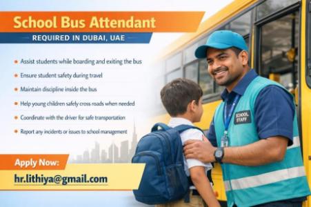 School Bus Attendant Required in Dubai