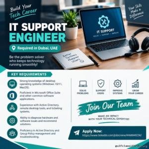 IT Support Engineer Required in Dubai
