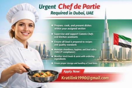 Urgent Chef de Partie Required in Dubai