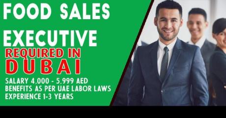 FOOD SALES EXECUTIVE Required in Dubai