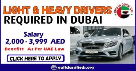 LIGHT & HEAVY DRIVERS REQUIRED IN DUBAI