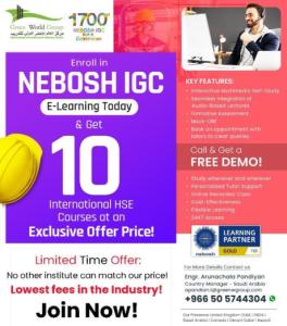 Green World Group The Gold Learning Partner status with NEBOSH in KSA