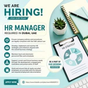 HR Manager Required in Dubai