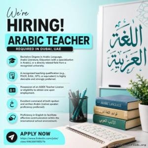 Arabic Teacher Required in Dubai