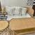 Natural RATTAN sofa set with center table & side table