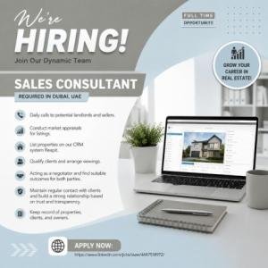 Sales Consultant Required in Dubai