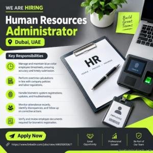 Human Resources Administrator Required in Dubai