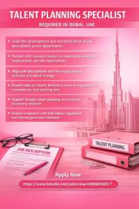 Talent Planning Specialist Required in Dubai