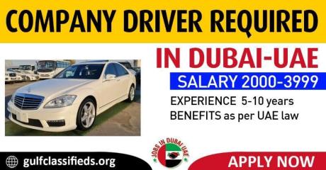 COMPANY DRIVER REQUIRED IN DUBAI