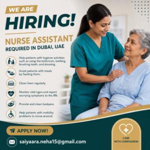 Nurse Assistant Required in Dubai