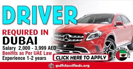 DRIVER REQUIRED IN DUBAI