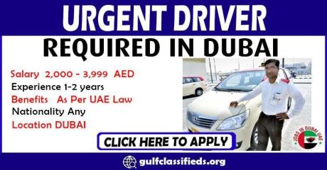 URGENT DRIVER REQUIRED IN DUBAI