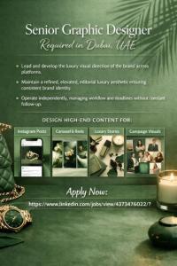 Senior Graphic Designer Required in Dubai