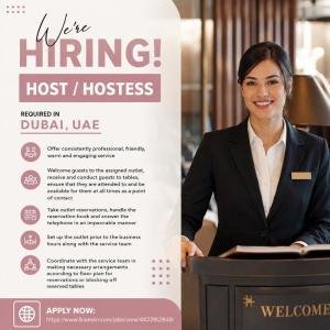 Host / Hostess Required in Dubai