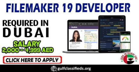FILEMAKER 19 DEVELOPER REQUIRED IN DUBAI