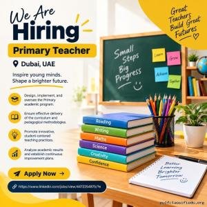 Primary teacher Required in Dubai