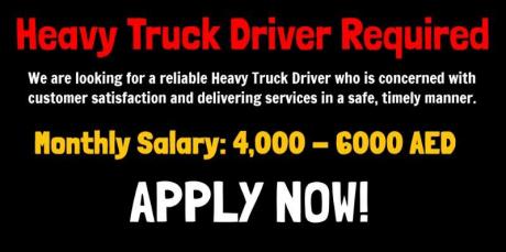 Heavy Truck Driver Required