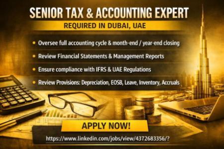 Senior Tax and Accounting Expert Required in Dubai