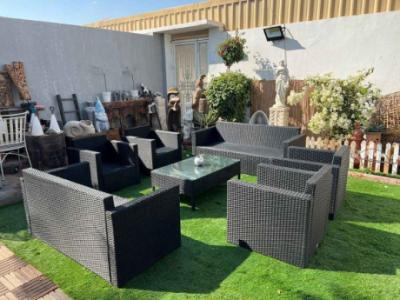 Rattan sofa set 8 seaters with table