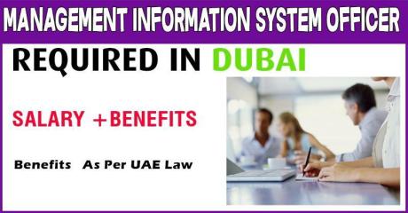 Management Information System Officer Required in Dubai