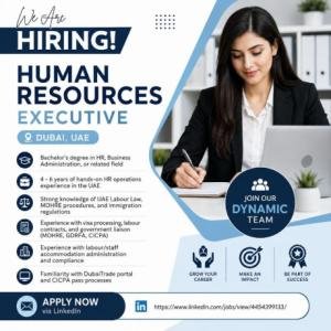 Human Resources Executive Required in Dubai
