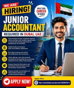 Junior Accountant Required in Dubai
