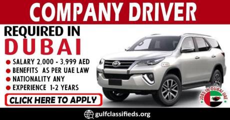 COMPANY DRIVER REQUIRED IN DUBAI