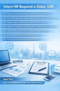 Intern HR Required in Dubai