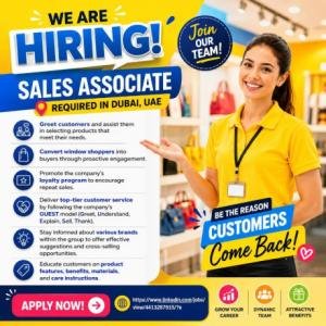 Sales Associate Required in Dubai