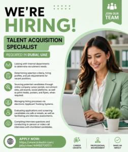 Talent Acquisition Specialist Required in Dubai