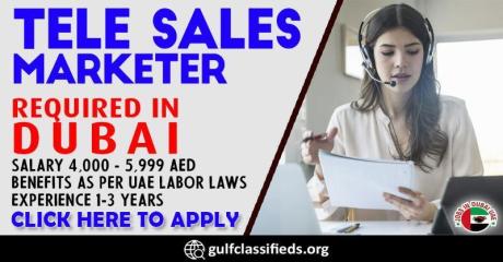 TELE SALES MARKETER REQUIRED IN DUBAI