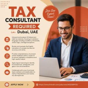 Tax Consultant Required in Dubai