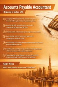 Accounts Payable Accountant Required in Dubai