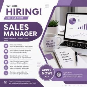 Sales Manager Required in Dubai