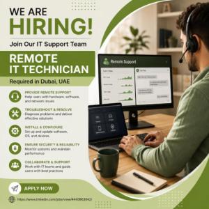 Remote IT Technician Required in Dubai