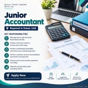 Junior Accountant Required in Dubai