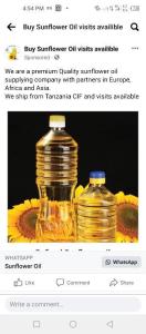 Refined Sunflower oil for sell