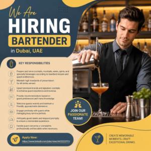 Bartender Required in Dubai