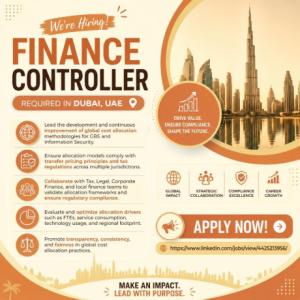 Finance Controller Required in Dubai