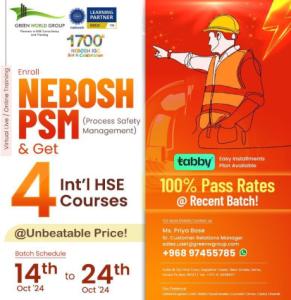 Get Advanced Knowledge about NEBOSH PSM Course in Oman
