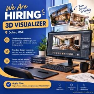 3D Visualizer Required in Dubai