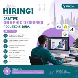 Creative Graphic Designer Required in Dubai