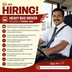 Heavy Bus Driver Required in Dubai